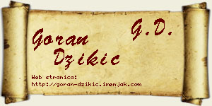 Goran Džikić vizit kartica